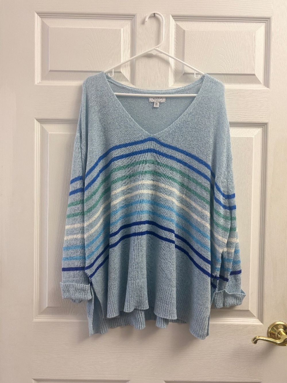 Women's Mudpie Blue Striped Oversized One Size Sweater